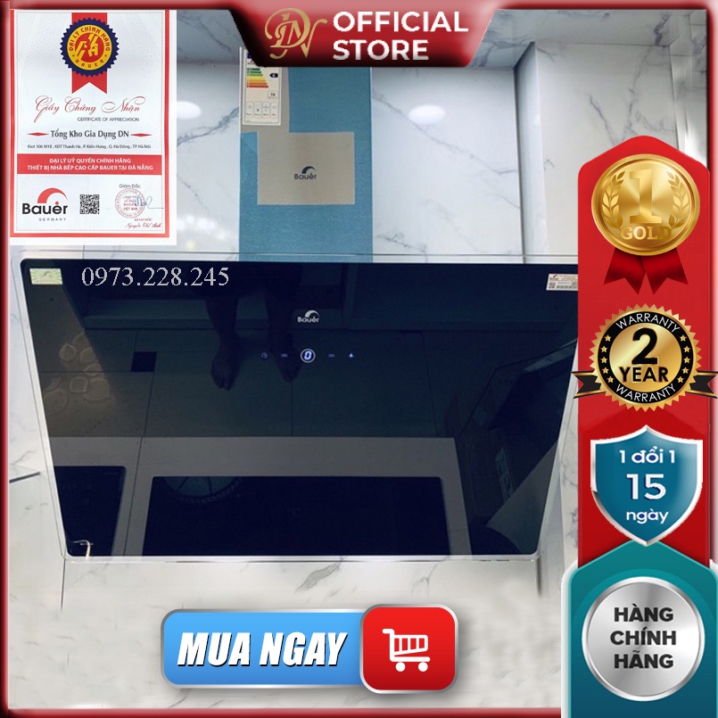 Máy hút mùi kính vát BAUER BC 70ESI ✅ Bảo hành chính hãng Bauer 2 năm