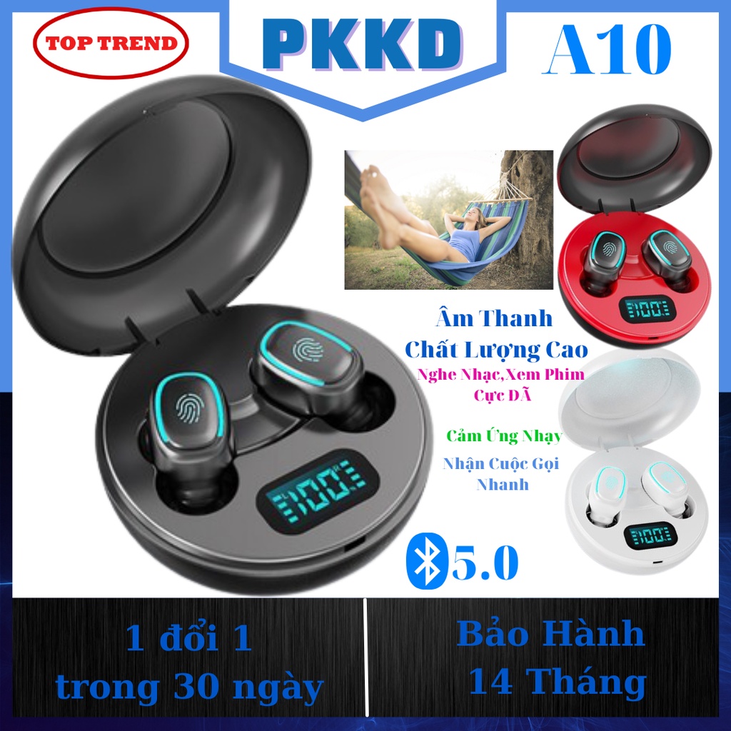 Tai Nghe Không Dây Bluetooth Cao Cấp A10 Bản 2021,phù hợp với iphone,Samsung,Sony,Xiaomi, Máy Tính,Ipad …PKKD Store