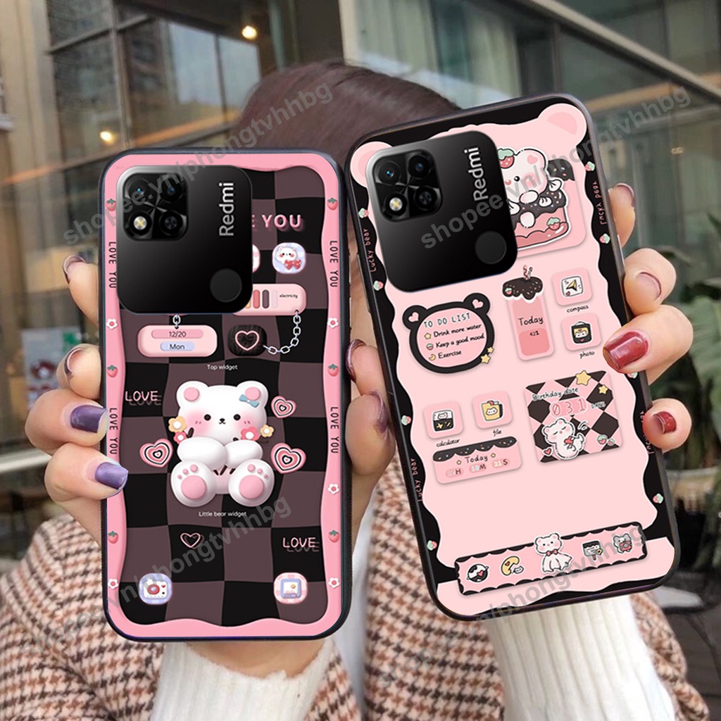 Ốp lưng Xiaomi Redmi 10A gấu,thỏ trắng , đồng hồ dễ thương cute cực đẹp