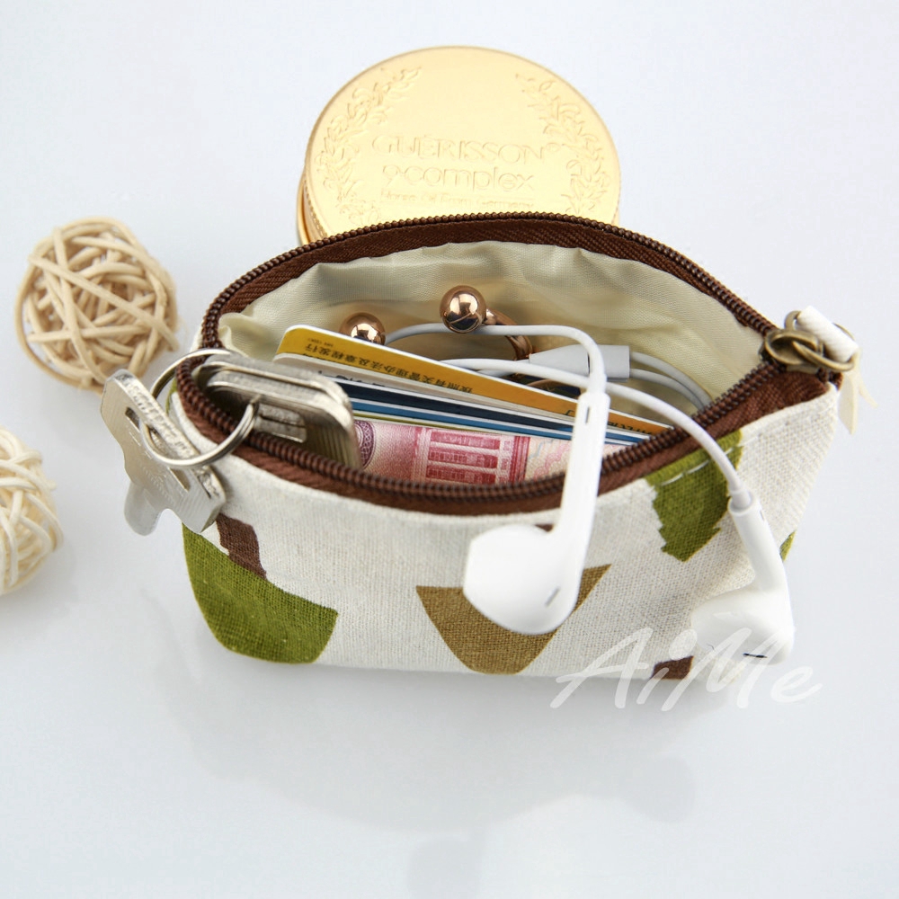 Ví đựng tiền xu mini vải canvas họa tiết hoạt hình xinh xắn tiện lợi
