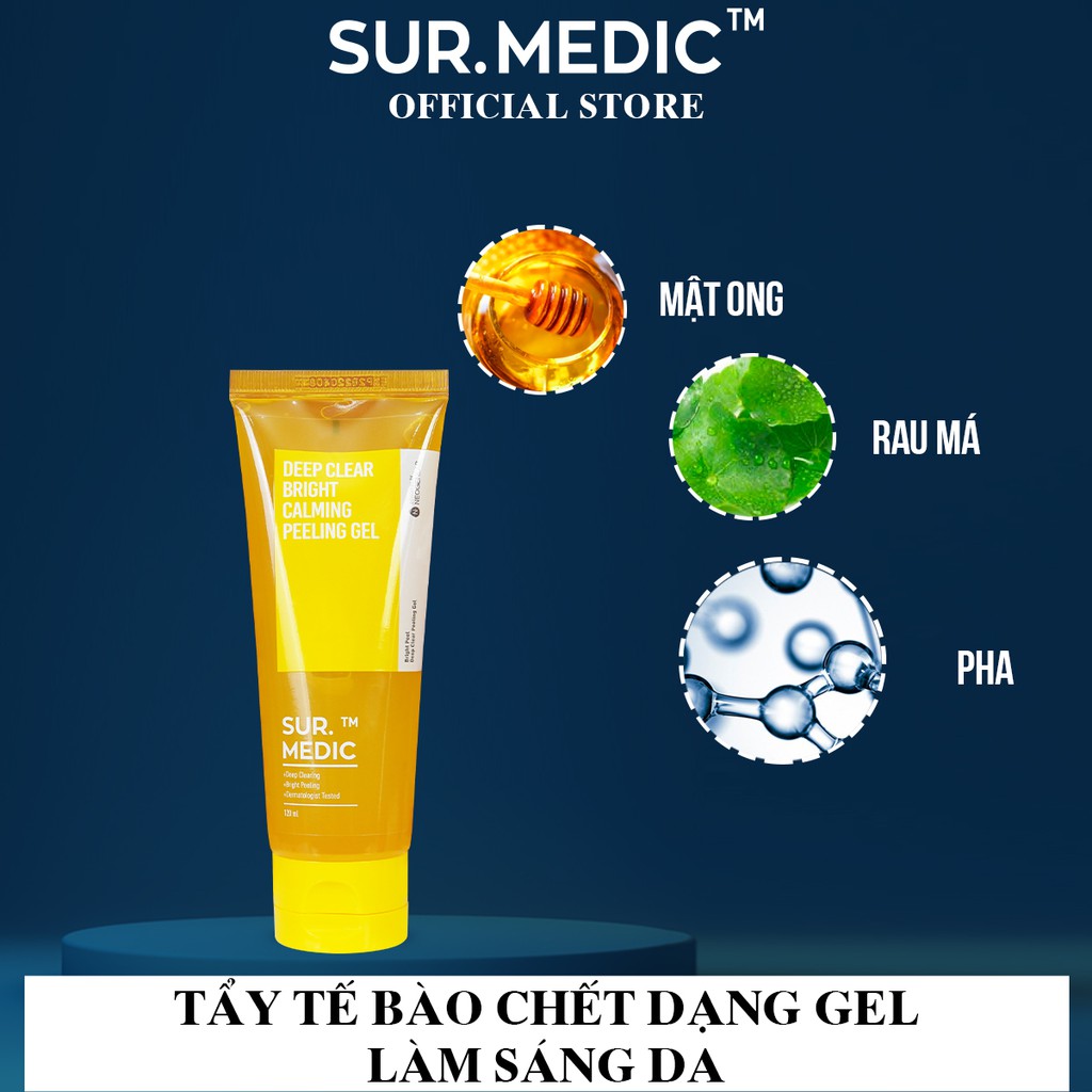 Tẩy Tế Bào Chết Làm Sáng Da Dạng Gel SUR MEDIC Deep Clear Bright Calming Peeling Gel 120ml