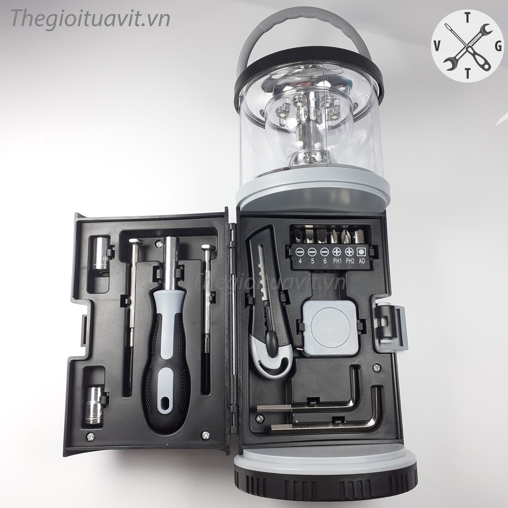 Bộ công cụ đèn lồng 15 trong 1 xách tay với 10 LED siêu sáng
