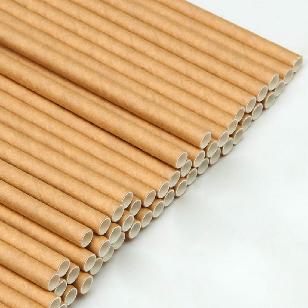Ống Hút Giấy Kraft Nâu ĐỦ SIZE phi 6mm, phi 8mm, phi 10mm hoặc phi 12mm