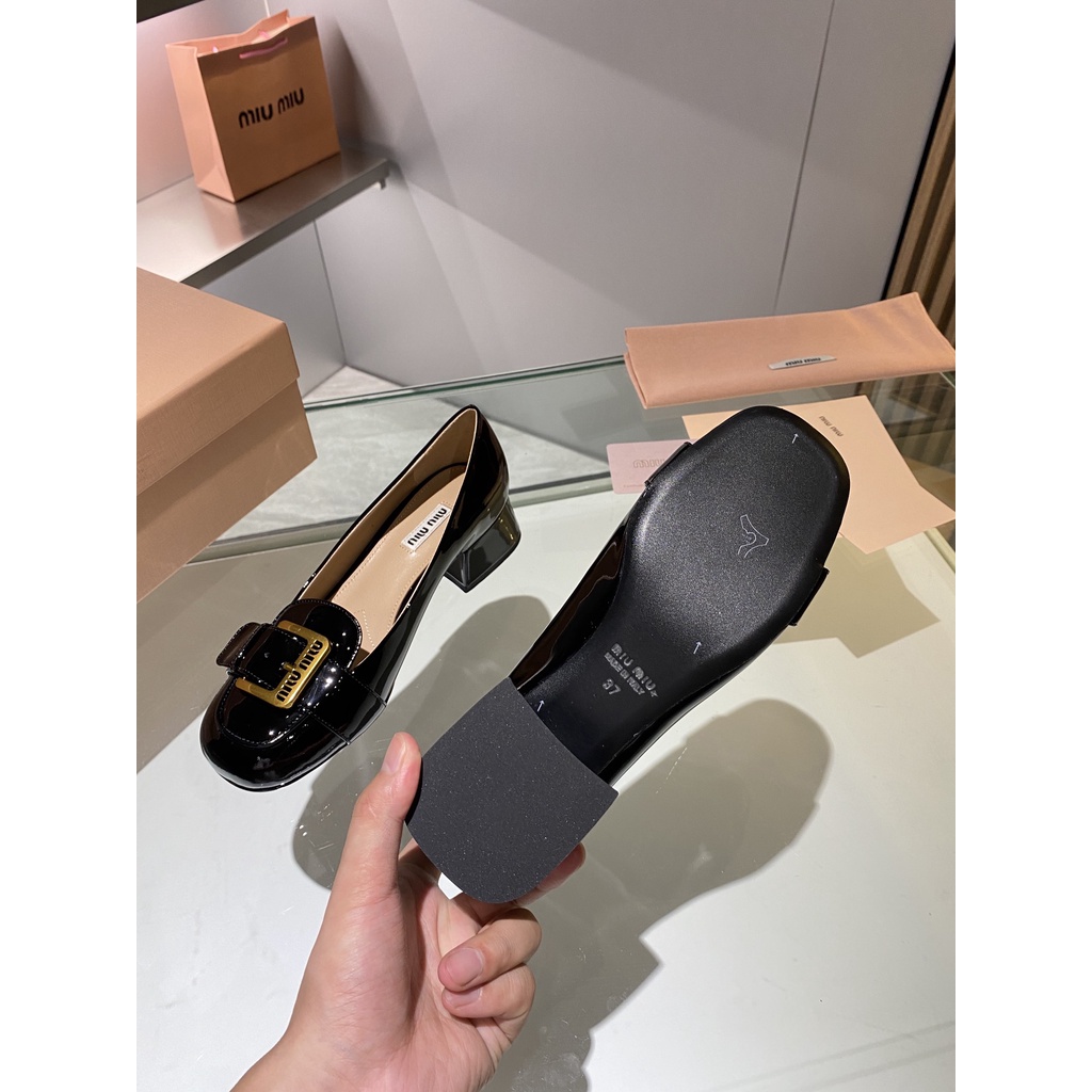 Giày cao gót nữ da thật Miu Miu thời trang