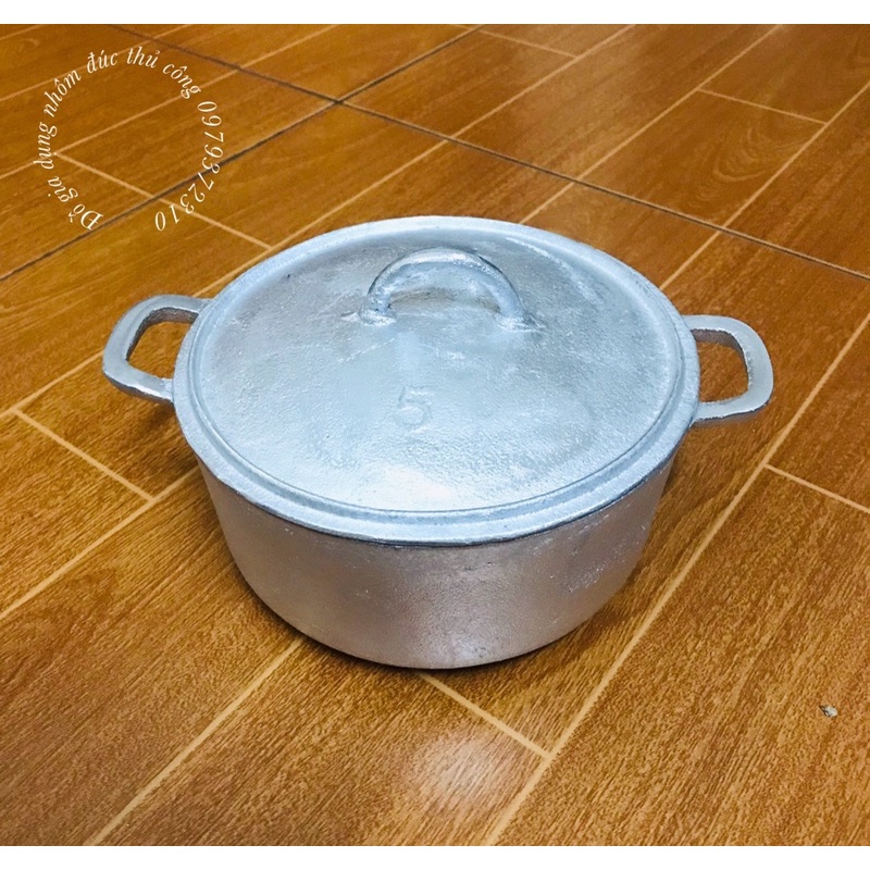 Nồi gang nấu cơm cháy đúc thủ công làng nghề số 5 [đk18cm]