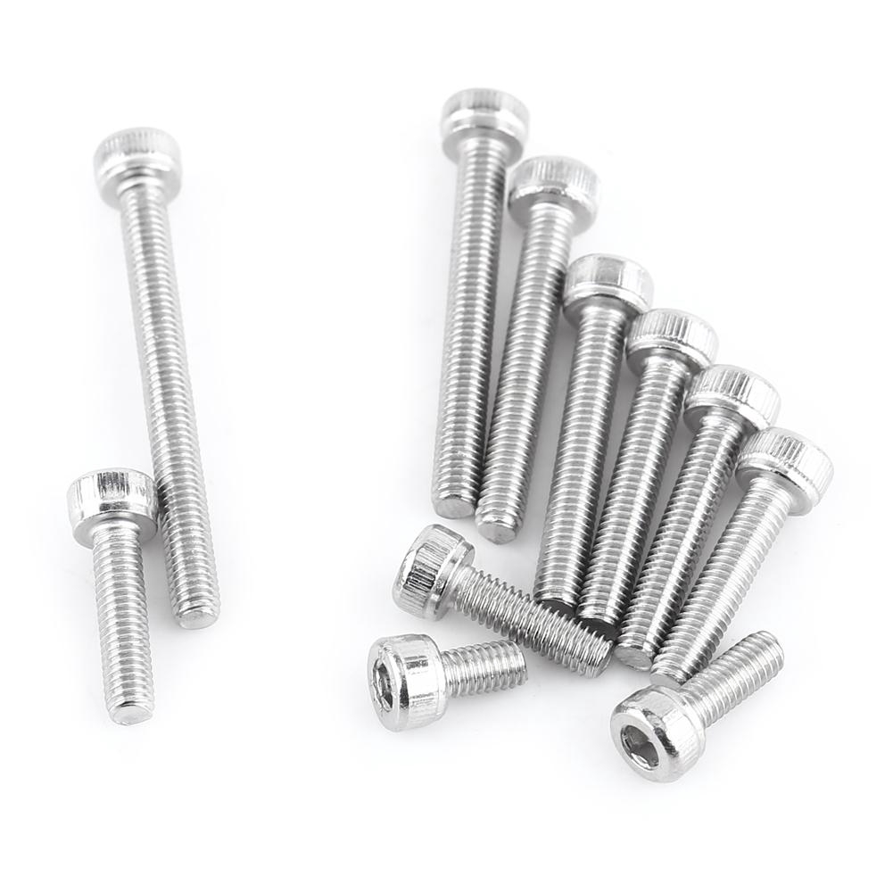 Owuh 100pcs M3 Stainless Steel SS304 Hex Socket Cap Head Screws Bolts Fastener Supply