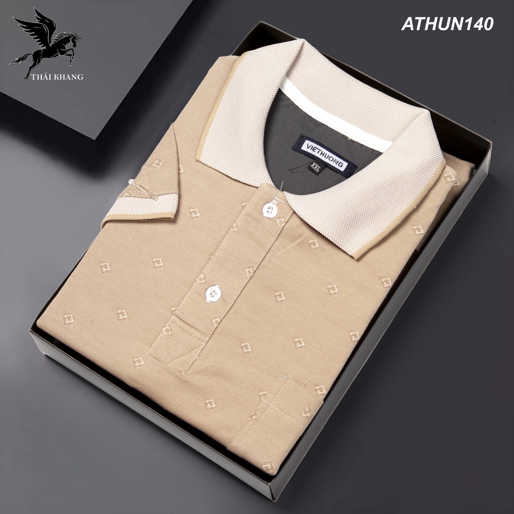 Áo thun nam trung niên cao cấp THÁI KHANG vải cotton xốp mát thoải mái ATHUN14