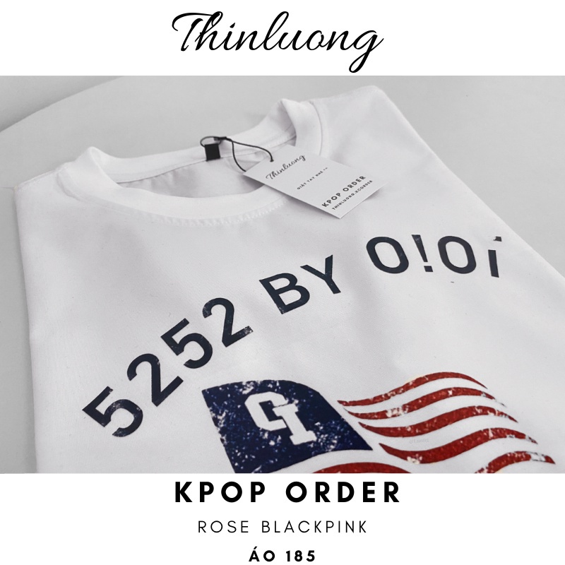 (Sẵn )Áo thun trắng dáng croptop in hình giống Rose Blackpink