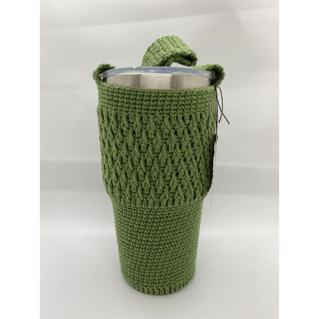 TÚI ĐỰNG LY GIỮ NHIỆT HANDMADE BẰNG SỢI DỆT