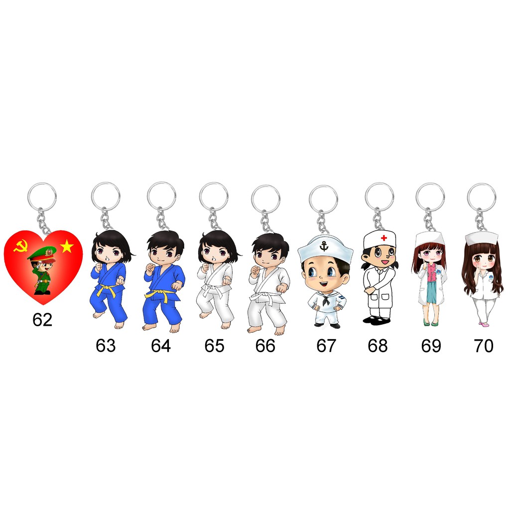 Móc Khóa Chibi Police - Móc Khóa Nhựa Dẻo Hình Chú Lính