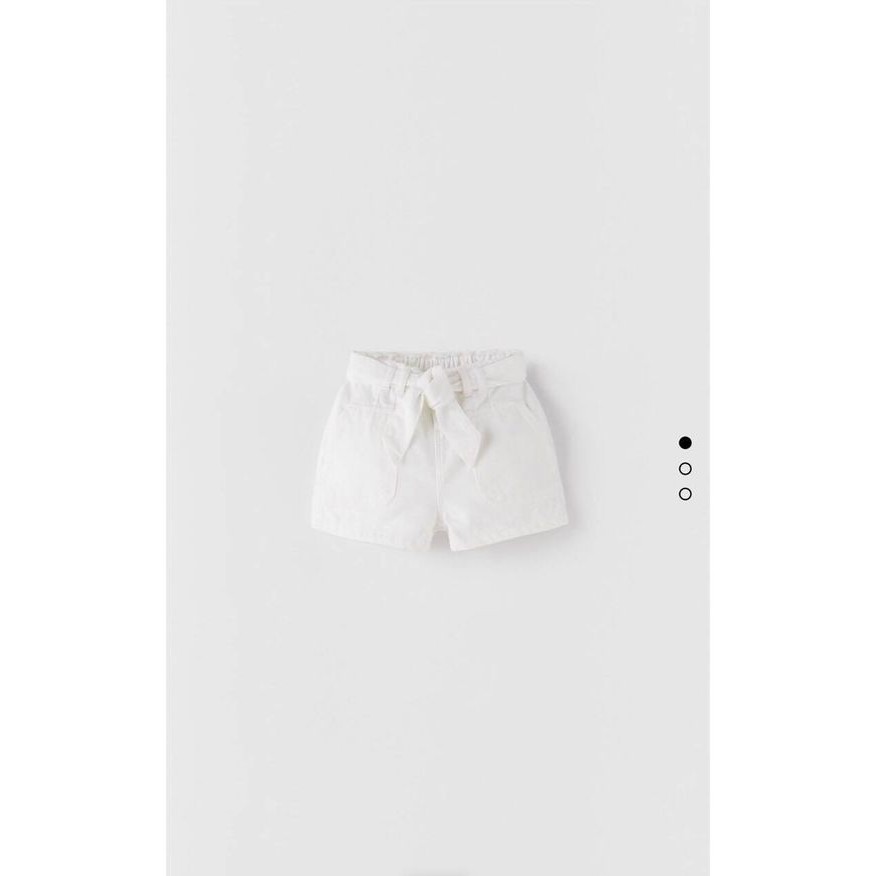 Quần short bé gái vải chéo kèm đai