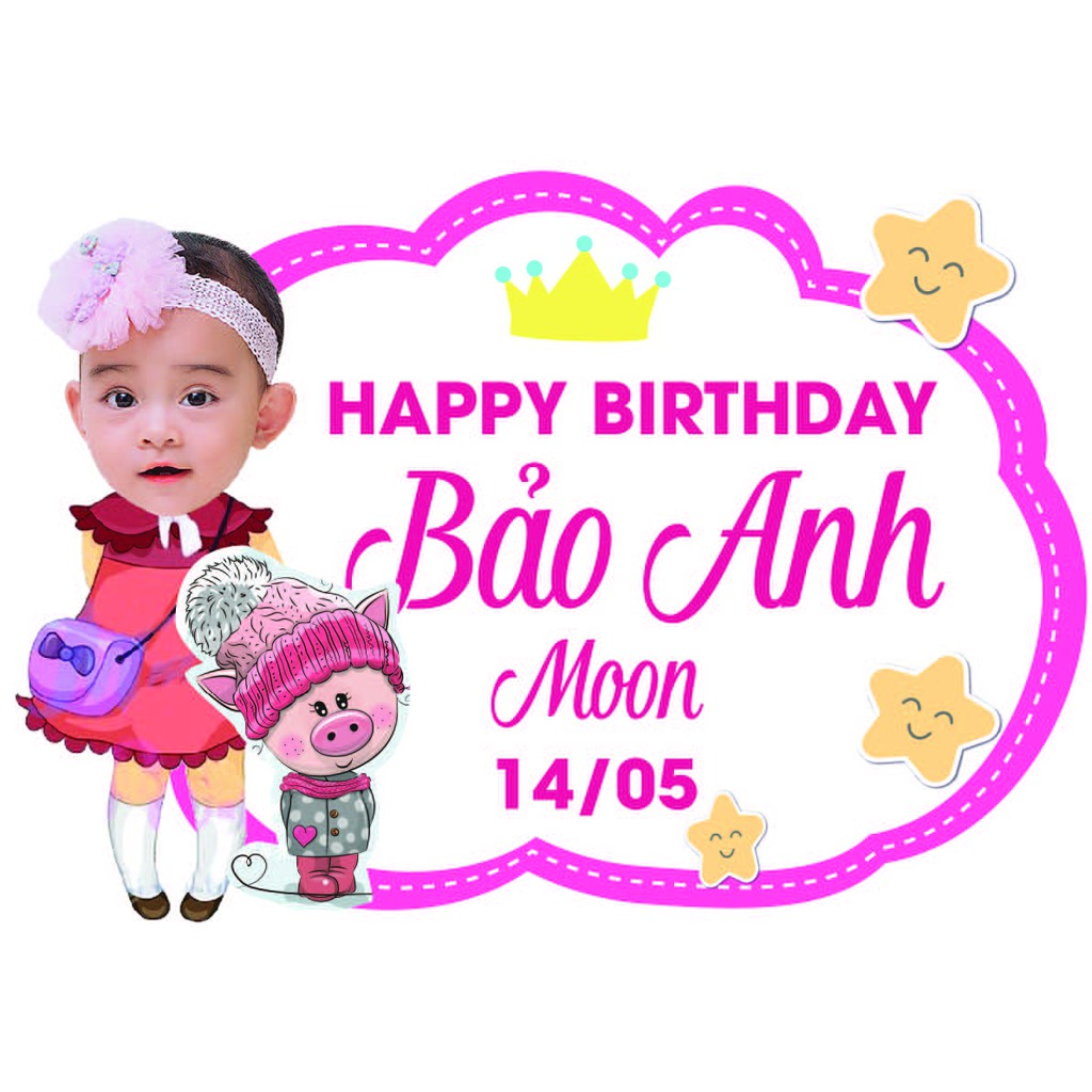 Biển tên trang trí sinh nhật
