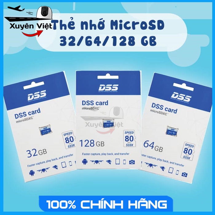 Thẻ Nhớ DSS Chính Hãng 32GB, 64GB, 128GB Dùng Cho Mọi Camera WIFI Imou, Ezviz..