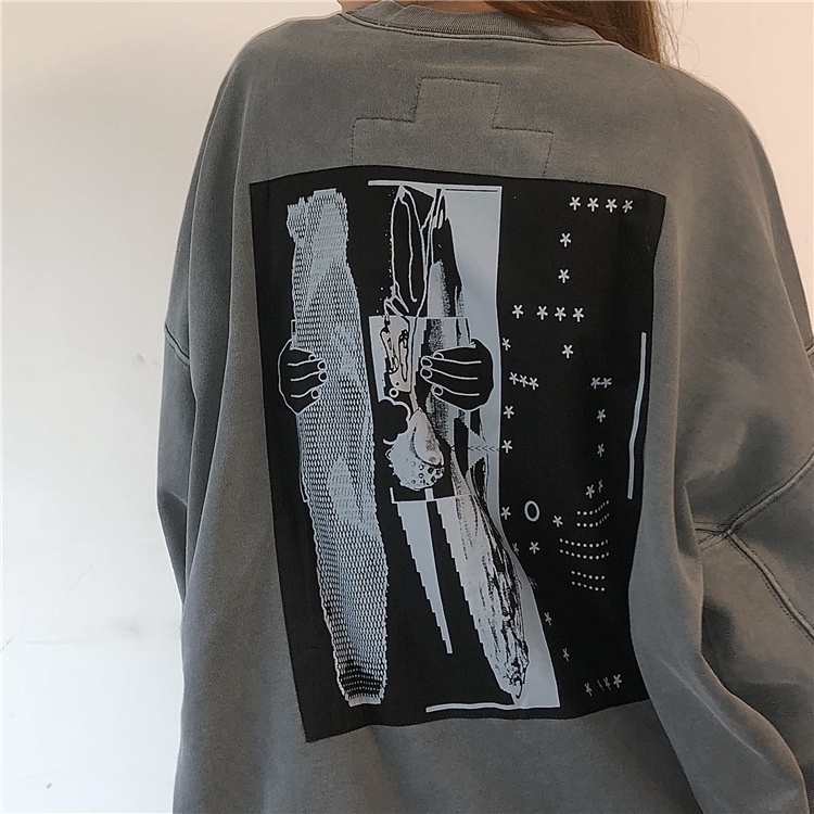 Porozi  Áo sweater  in họa tiết xinh xắn phong cách Hàn Quốc thời trang cho nữ