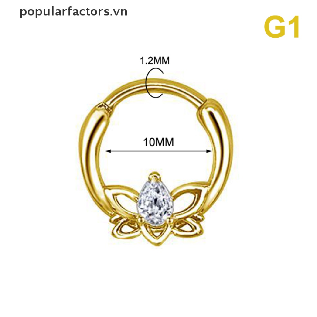 Khuyên mũi/ sụn tai bằng thép không gỉ đính đá pha lê CZ