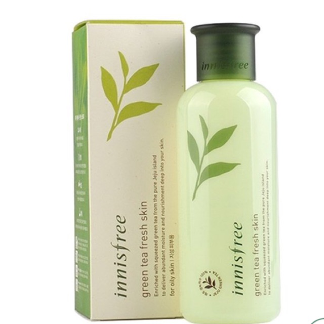 Nước Hoa Hồng Dành Cho Da Dầu hỗn hợp thiên dầu Innisfree Green Tea Fresh Skin - 200ml