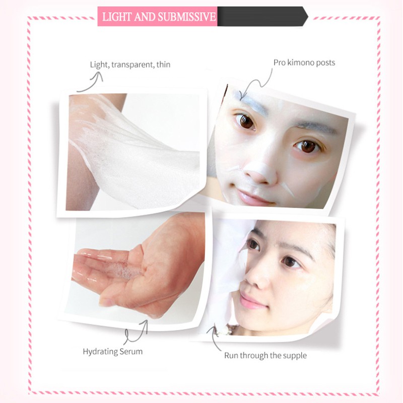 Image 1 Pcs Hyaluronic Acid Moisturizing Mask Moisturizing Oil Control Facial Mask Máscara Hidratante De Seda Ácido Hialurônico Firmador Anti-Rugas Clareador Hyaluronic Acid Pore Refining &amp; Moisturizing Essence Facial Mask