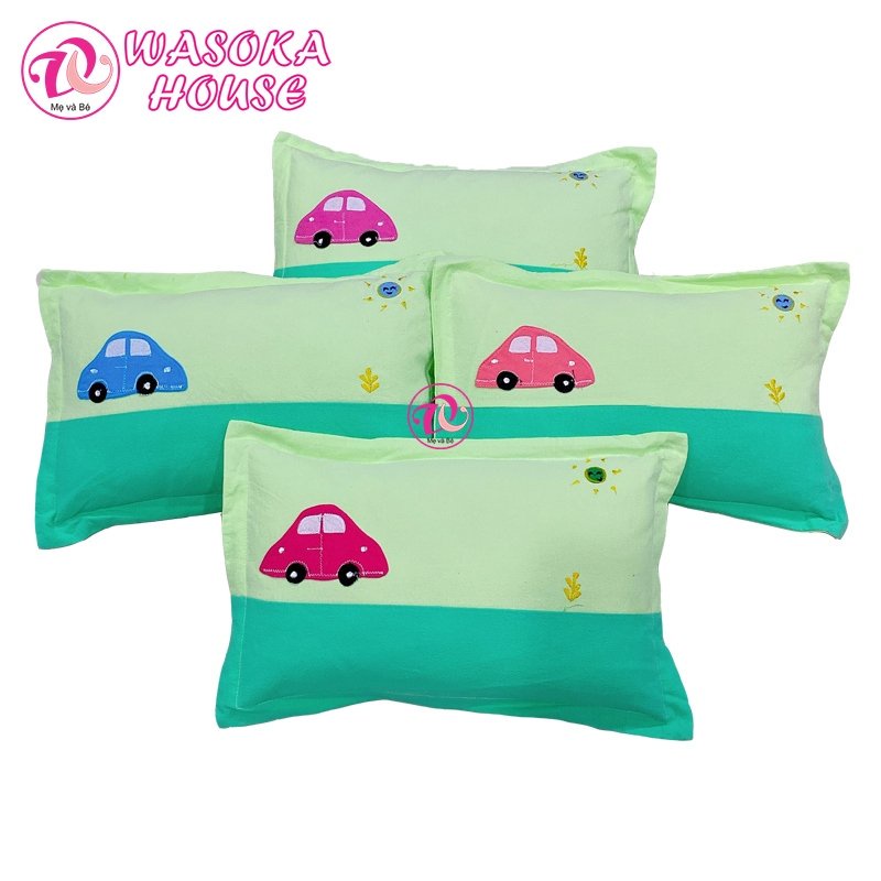 Gối ngủ cho bé, vải Cotton cara mềm mại thoáng mát, thấm hút tốt, nhiều màu sắc họa tiết đắp hình dễ thương
