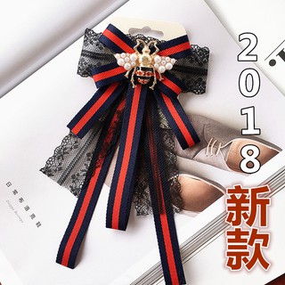 Nơ Đeo Cổ Áo Phối Ren Đen Phong Cách Anh Quốc Cổ Điển Cho Nữ