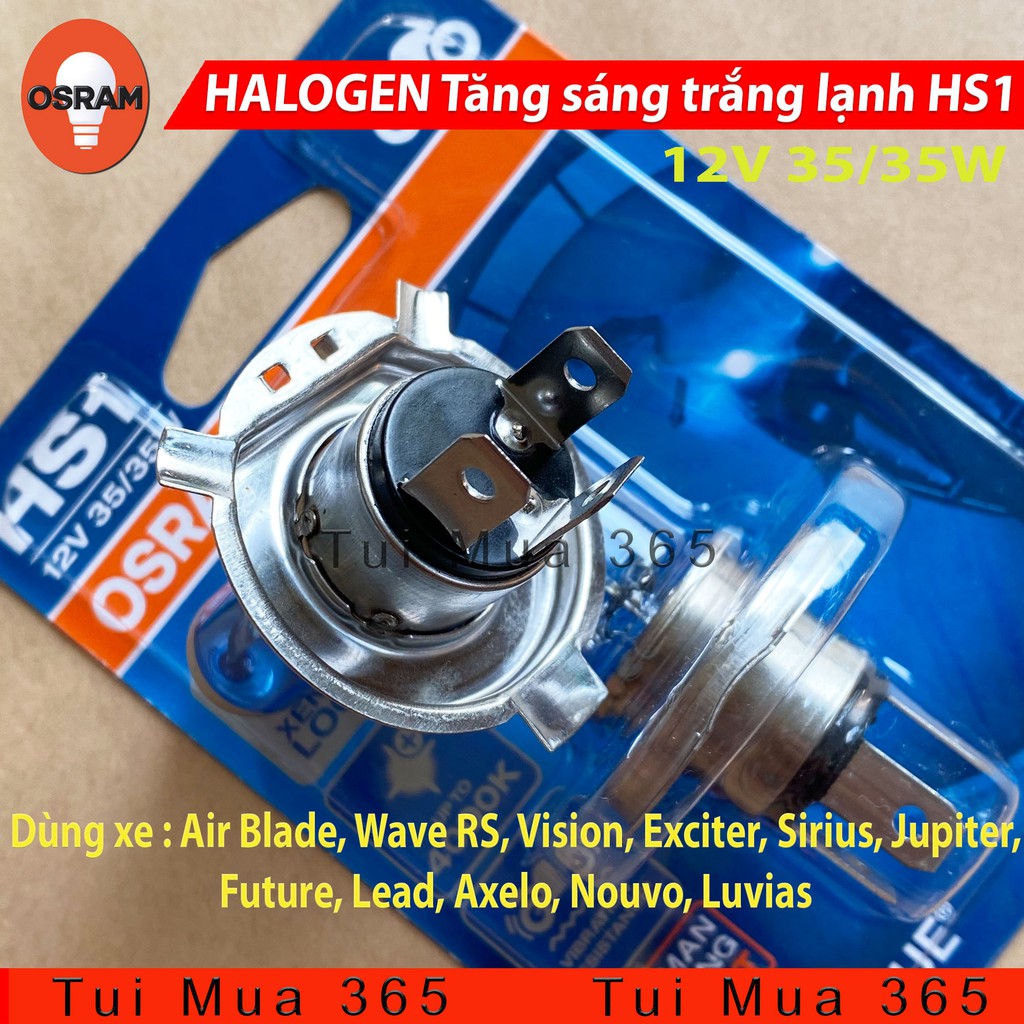 Bóng đèn HS1 HALOGEN OSRAM Air Blade, Wave RS, Vision, Exciter, Sirius, Jupiter, Future, Lead, Axelo, Nouvo, Luvias