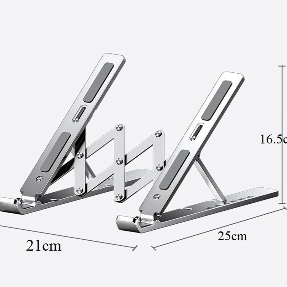 Giá đỡ Laptop, MacBook hợp kim nhôm điều chỉnh độ cao,  chống mỏi cổ, đế tản nhiệt kê Laptop