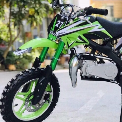 Xe máy cào cào mini 50cc bản 2021- 2 thì-Bản bánh To - Giật nổ, Nhiên liệu xăng pha nhớt