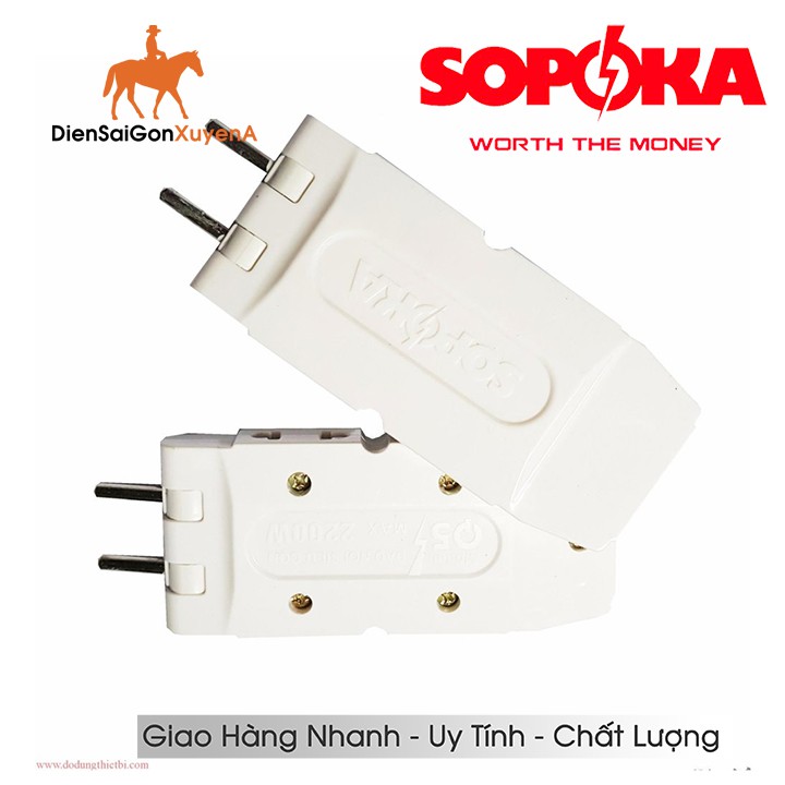 2 Phích cắm điện chia ra 5 ngã cắm gập được góc 90 độ công suất sử dụng 2000W SOPOKA Q5