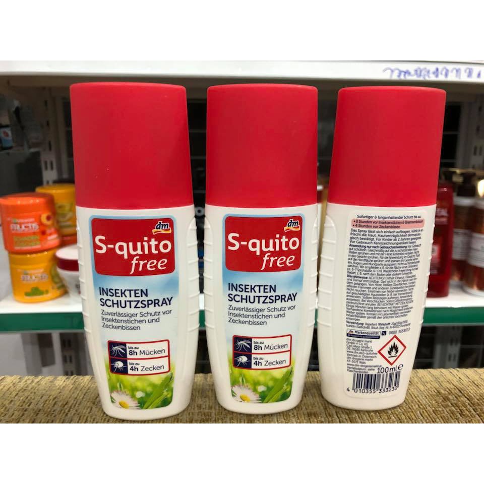 Xịt chống muỗi và côn trùng đốt S-quito Free Pumpspray