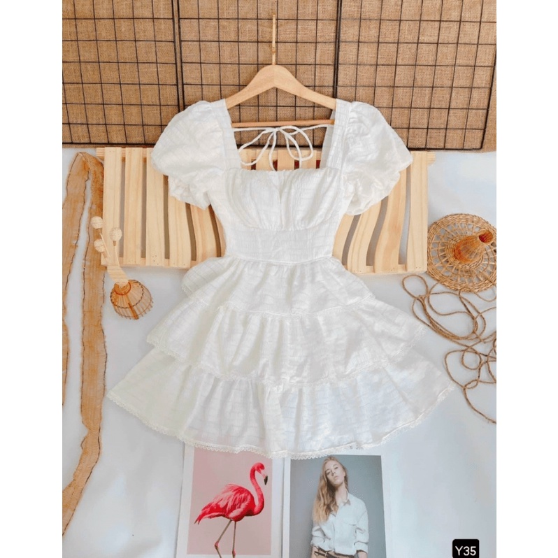 (Free ship) Mẫu HOT Đầm Xốp Viền Ren Có Mút Ngực Siêu XInh UP HHP Fashion