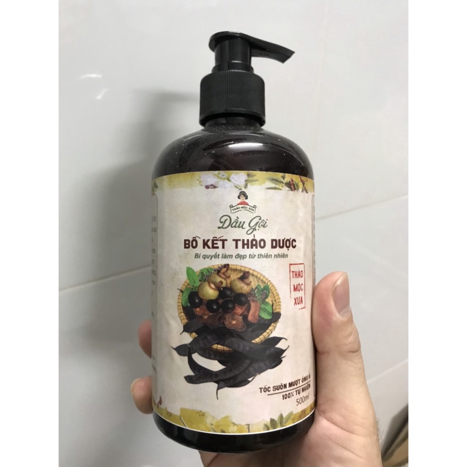 Dầu Gội Bồ Kết Thảo Dược Cô Đặc 500gr - Ngăn Ngừa Gầu Kich` Thích Mọc Tóc