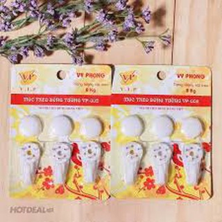 Móc dán tường - dính tường đóng đinh 1 vỉ 3 cái - móc dính tường