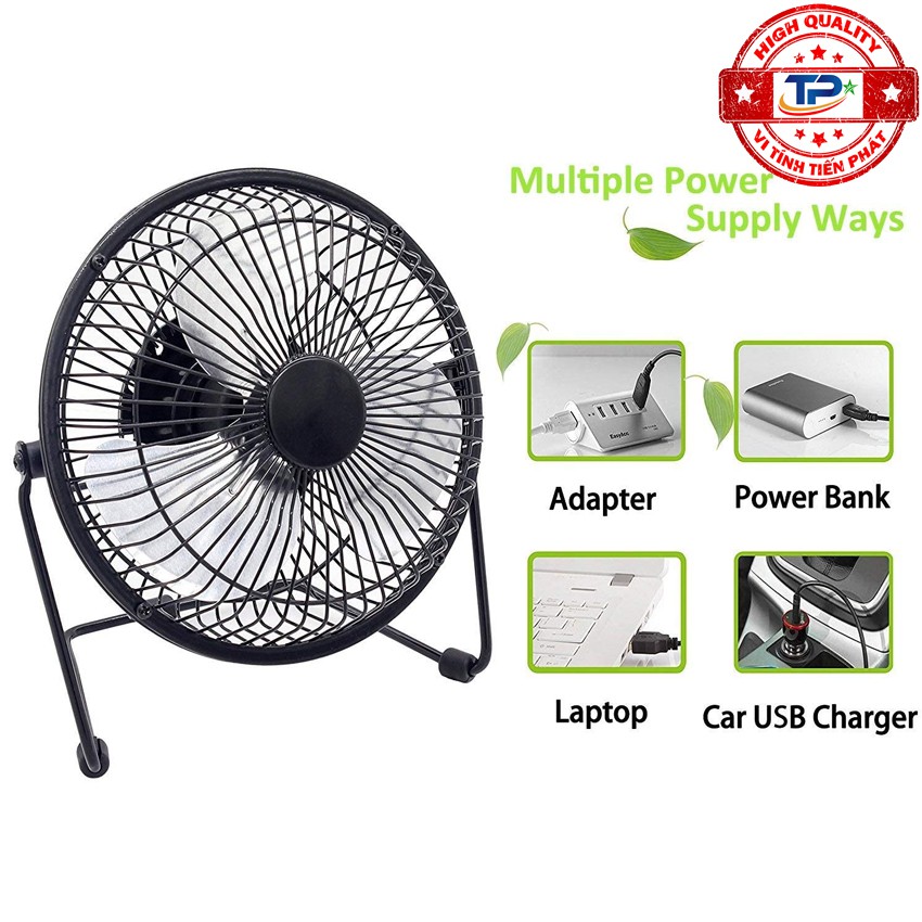 Quạt USB Mini Fan Lileng 819 loại 3 cánh, lồng sắt 20cm Quay 360 độ Tiện Dụng - TPF1