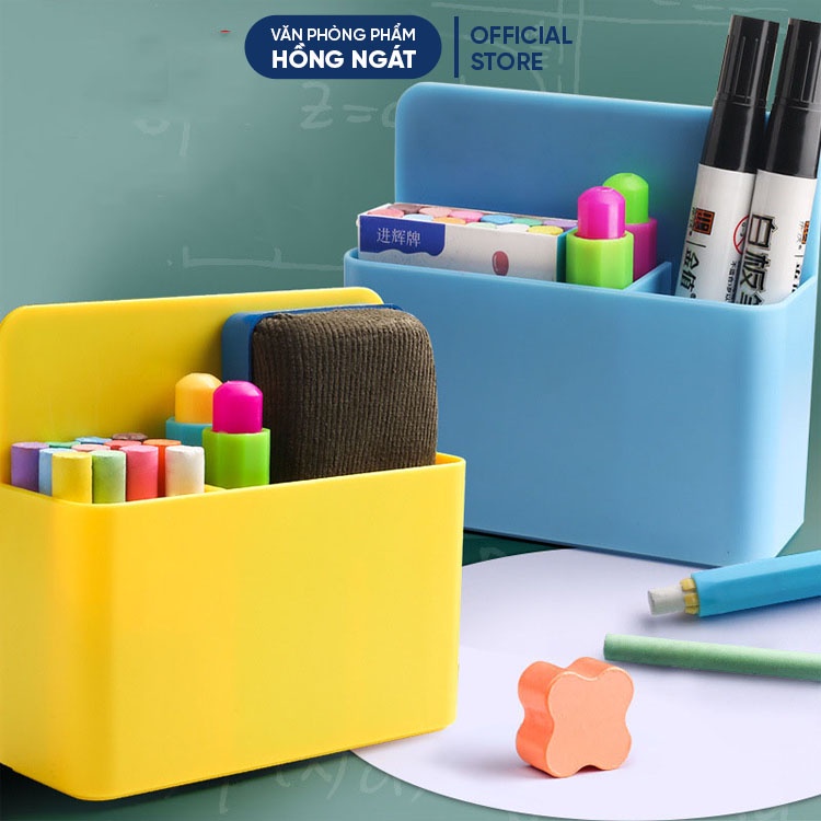 Ống đựng bút có nam châm dính bảng từ size to, hộp đựng bút văn phòng đa năng cute dễ thương bằng nhựa giá rẻ OB05