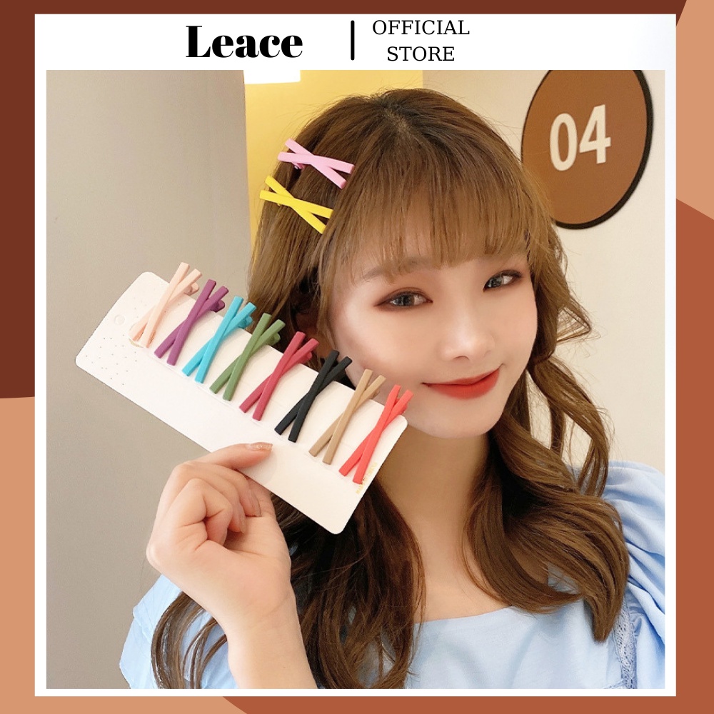 Kẹp tóc, cặp tóc chữ X nhiều màu kiểu dáng trơn đơn giản cho nữ Leace.accessories