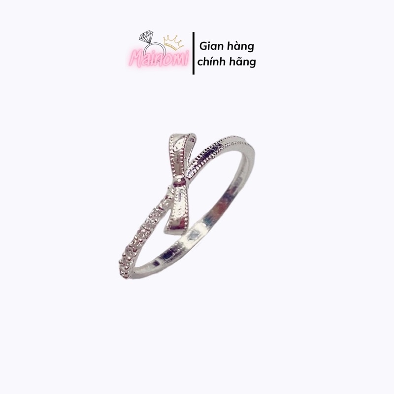 Nhẫn nơ bạc ta xinh xắn mới lạ, tinh tế đầy độc đáo mới ra mắt tại Mainomi Shop Bạc Xinh