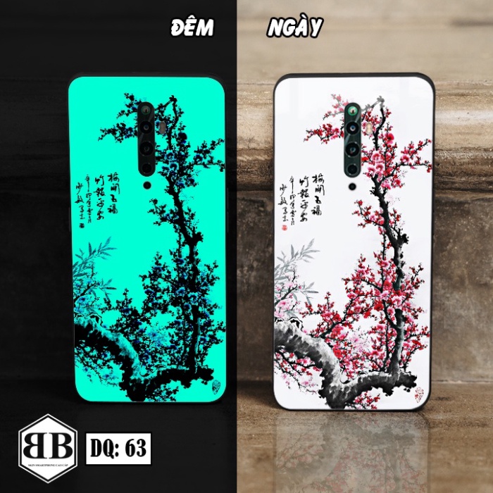 Ốp lưng kính Dạ Quang Oppo RENO 2 / RENO2 F / RENO2 Z    phát sáng trong đêm siêu ngầu