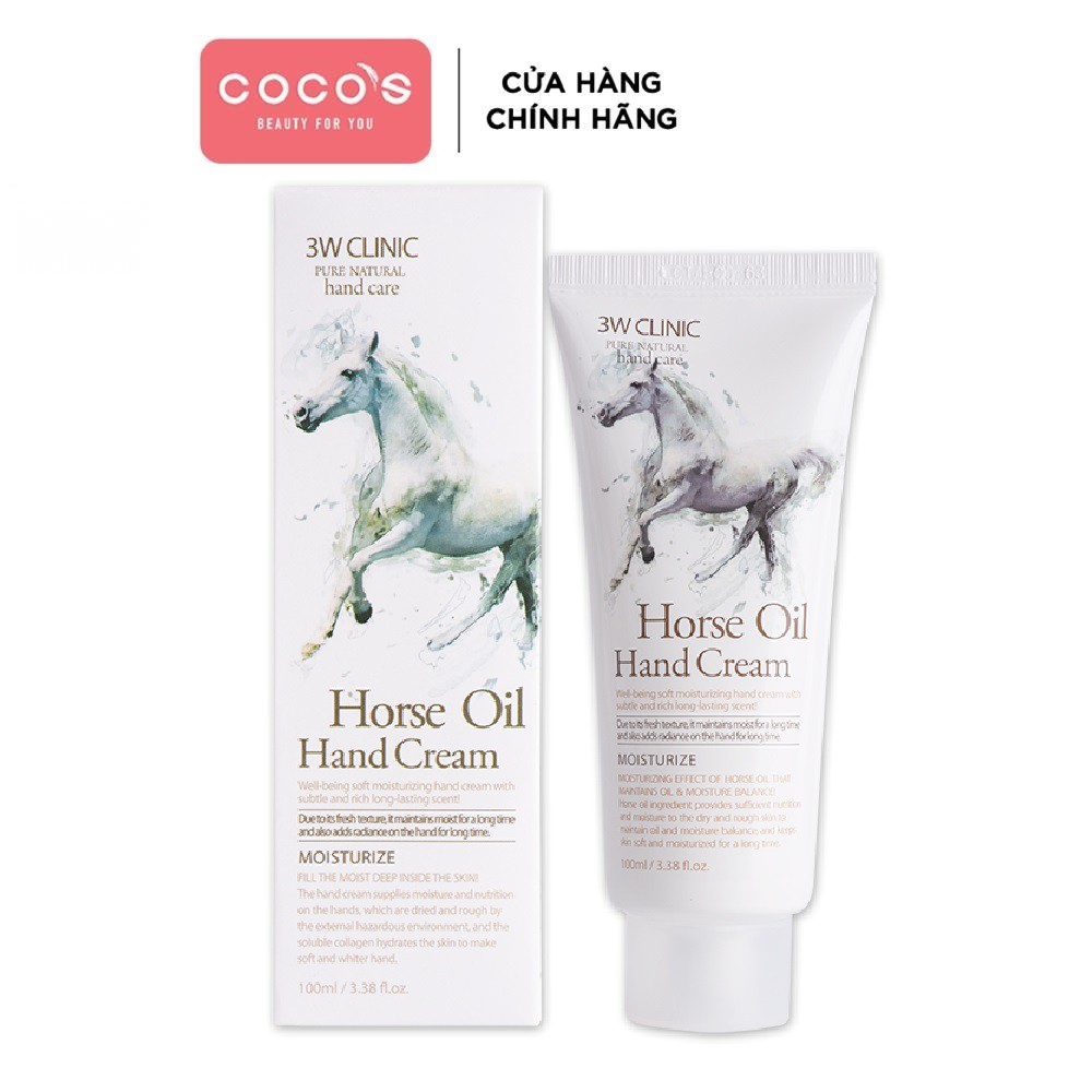 KEM DƯỠNG DA TAY TINH CHẤT DẦU NGỰA HORSE OIL HAND CREAM 3W CLINIC 100ml