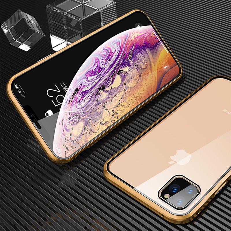 Ốp điện thoại kính cường lực 2 mặt cho Iphone 11 Pro Max 12mini 12Pro Max Xr X Xs Max 11 7 8 Plus 6 6s