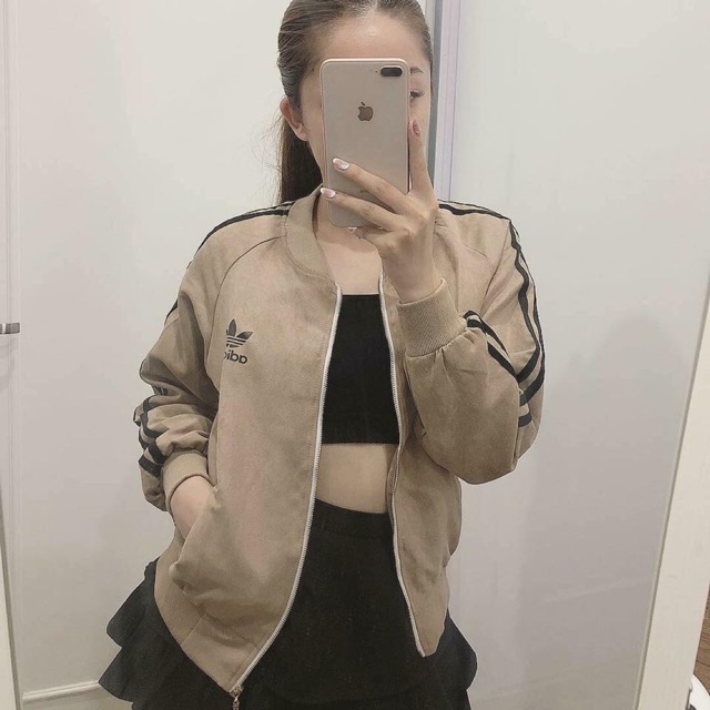 Áo khoác da lộn adidas