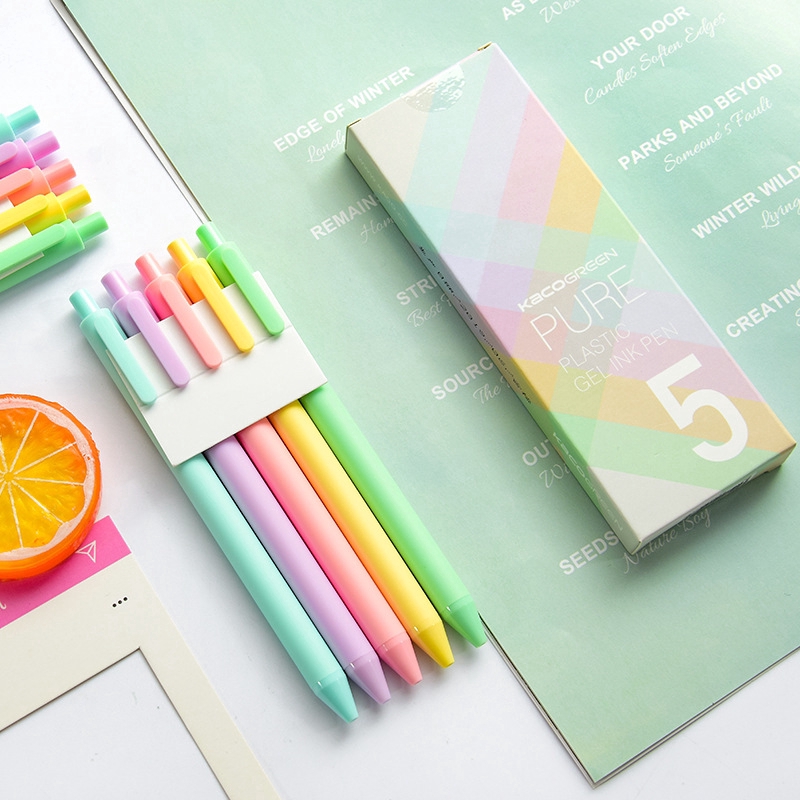 Set 5 Bút Mực Gel Cỡ Ngòi 0.5mm Tiện Dụng Chất Lượng Cao