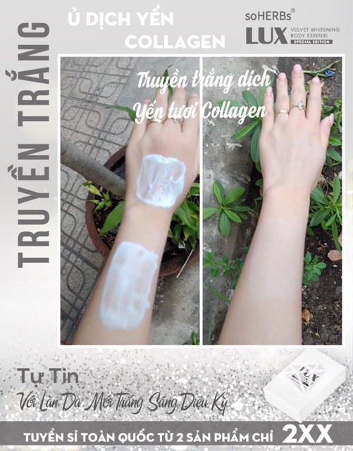 COMBO 2 gói ủ trắng da LUX soherbs tinh chất yến