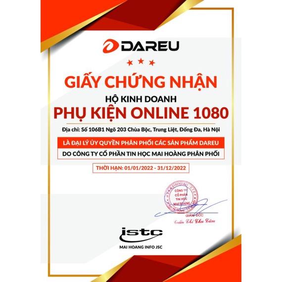 Bàn phím cơ dareu EK87 BH 24 tháng