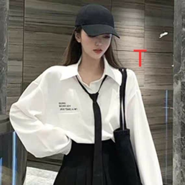 Áo sơ mi chữ nhỏ kèm cavat TT12