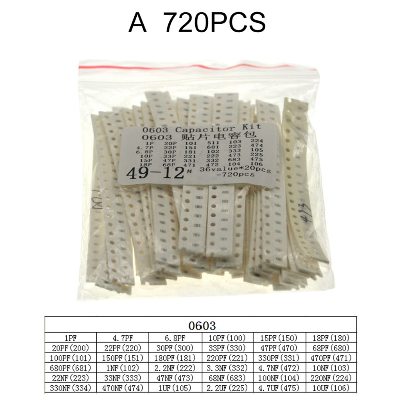 Ior 720 Tụ Điện 0603 0805 1206 SMD 36 Loại Sử Dụng Thường Xuyên Mỗi Loại