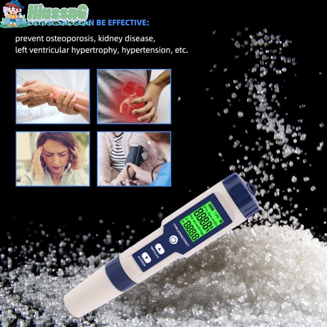 Thiết Bị Kiểm Tra Chất Lượng Nước 5 Trong 1 Tds / ec / ph / salinity / Đo Nhiệt Độ Bể bơi