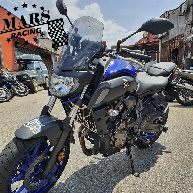 Kính chắn gió xe máy Tấm che kính chắn gió cho YAMAHA FZ07 MT07 MT-07 2018 2019 Double Bubble MT07 y