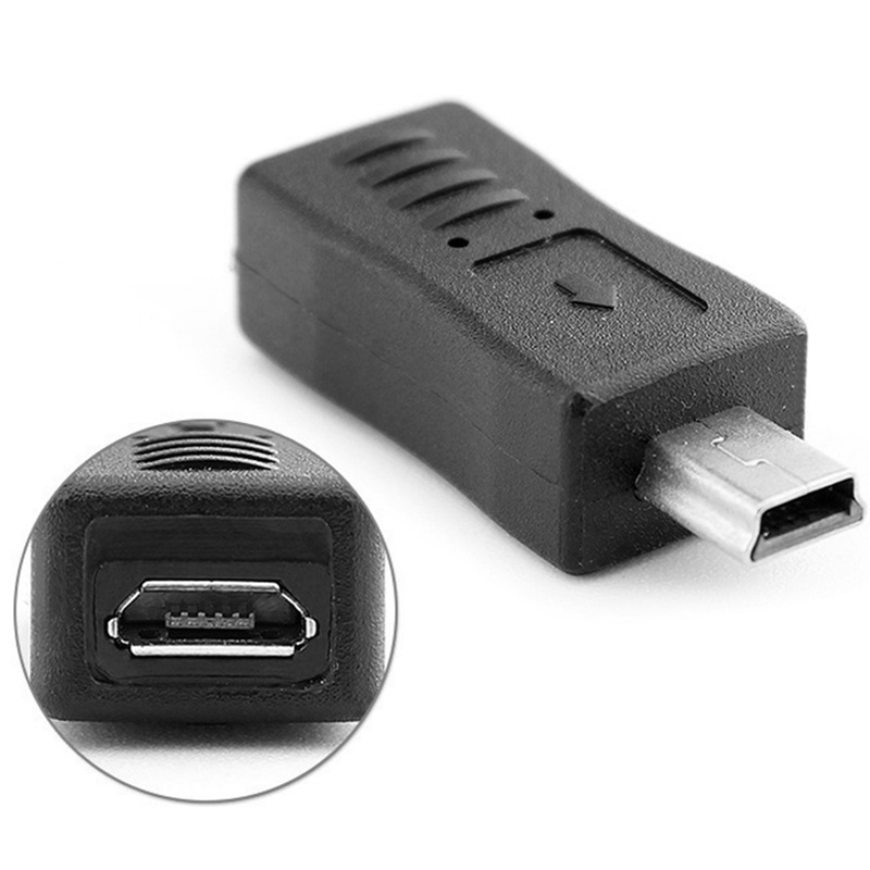 Đầu chuyển đổi Micro USB Female sang Mini USB Male màu đen