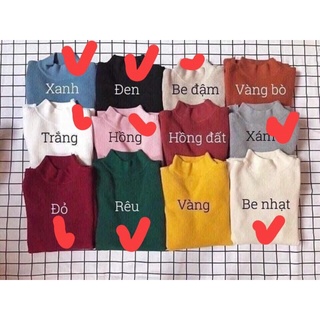 Áo len tăm cổ 3p đủ màu( hàng quảng châu )