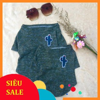 12042019- Áo thun Xương Rồng màu xang rêu cho thú cưng- Lucky Pet