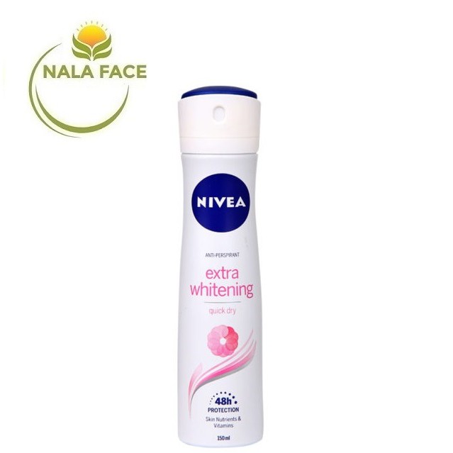 Xịt khử mùi trắng mịn Nivea Extra Whitening (150ml)